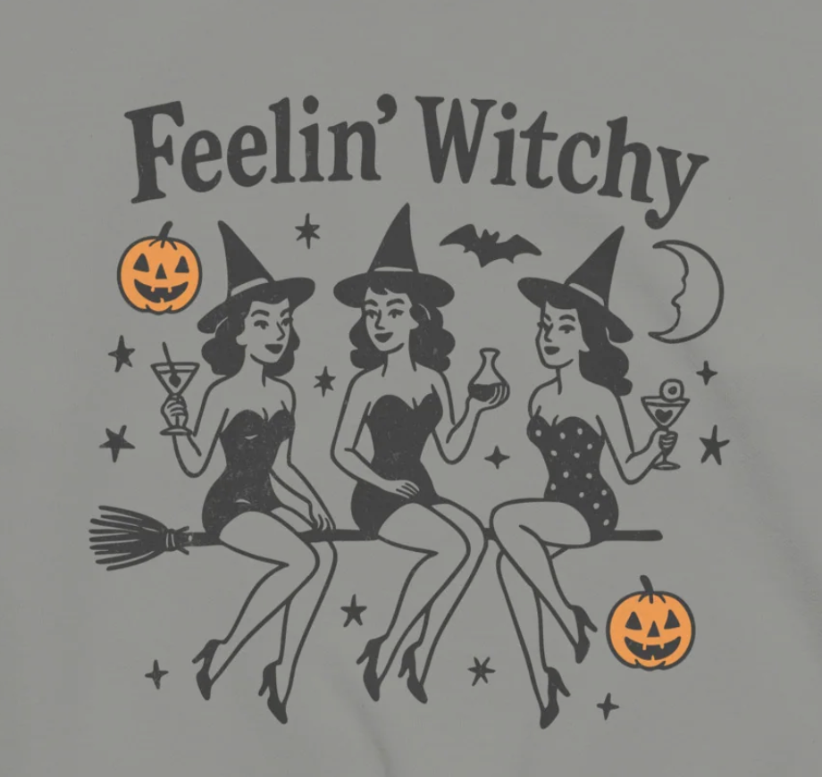 Feelin Witchy Unisex garment-dyed sweatshirt (COMFORT COLORS)