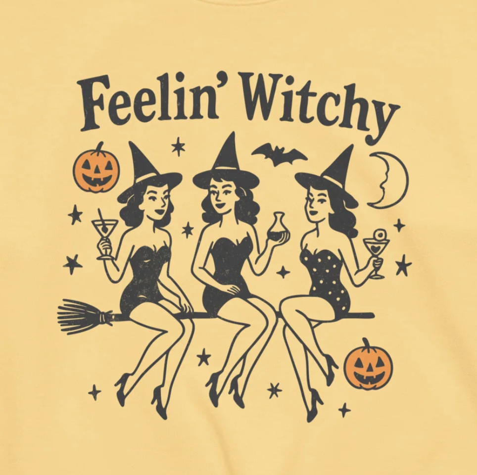 Feelin Witchy Unisex garment-dyed sweatshirt (COMFORT COLORS)