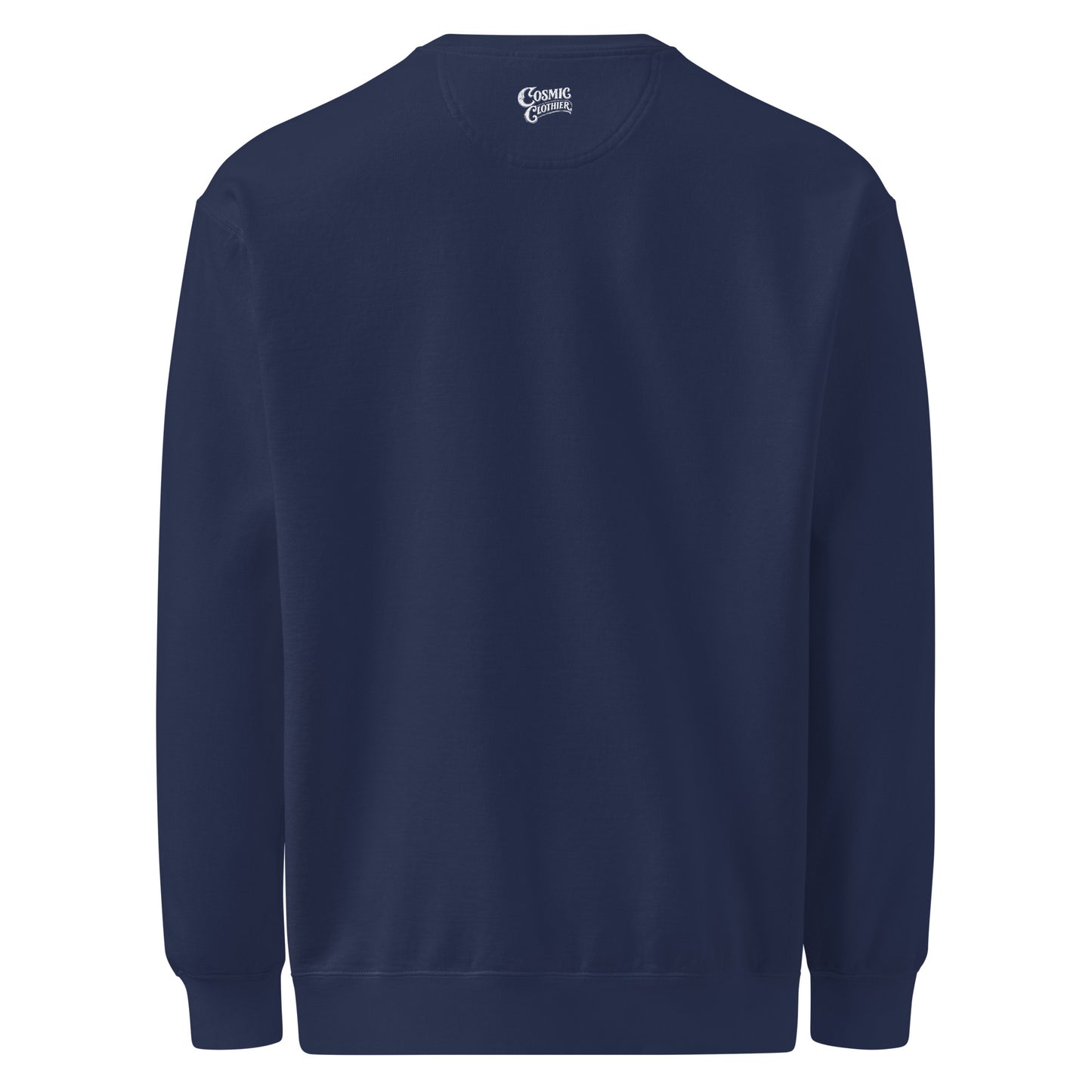 Salem Book Club — true navy garment-dyed sweatshirt, back view