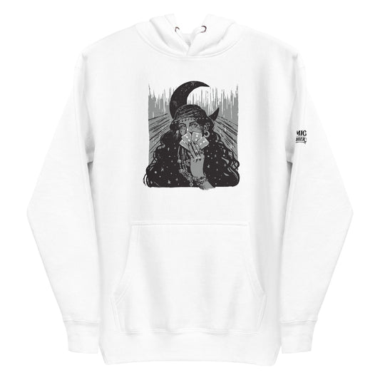 Tarot Reader Woodcut Hoodie from Cosmic Clothier