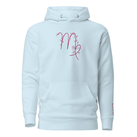 Pink Floral Virgo Hoodie from Cosmic Clothier