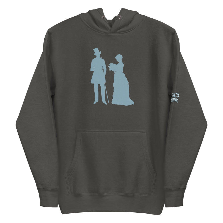 Victorian and coquette apparel — antique-portrait and corset graphic hoodies