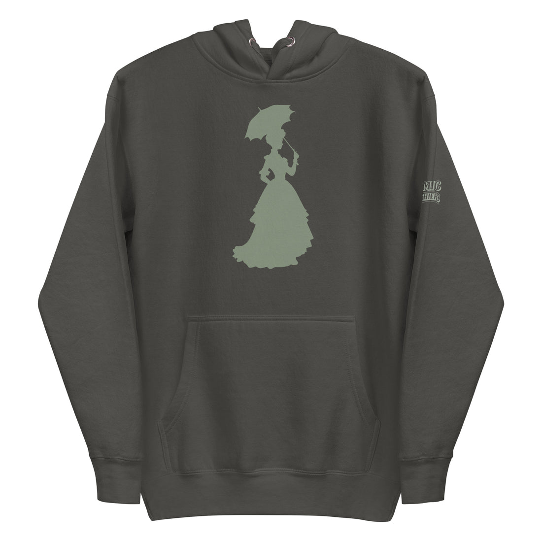 Victorian Umbrella — vintage black premium pullover hoodie, front view