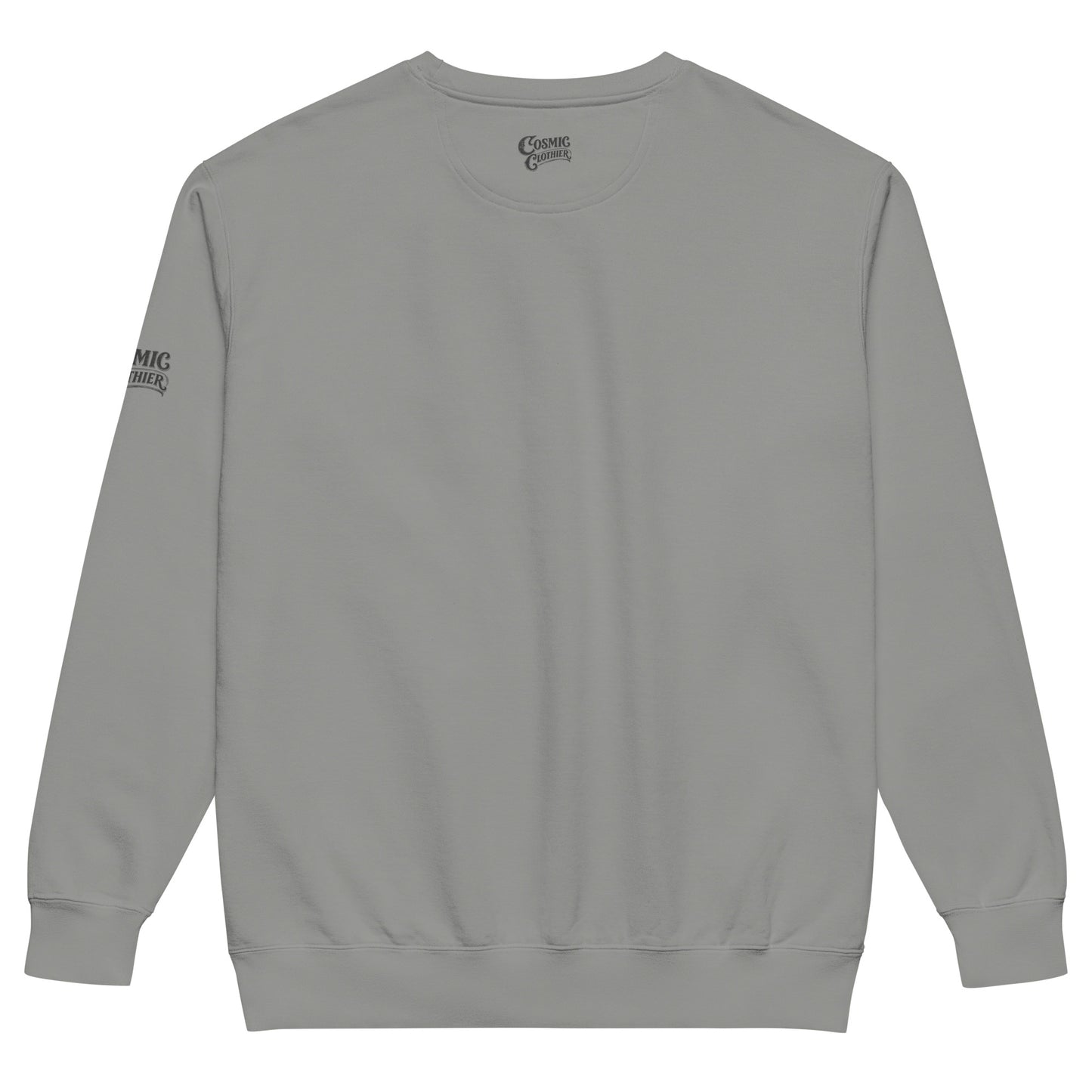Feelin Witchy — grey garment-dyed sweatshirt, back view