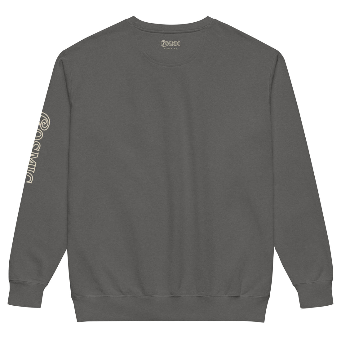 Cryptid Haunted House — pepper garment-dyed sweatshirt, back view