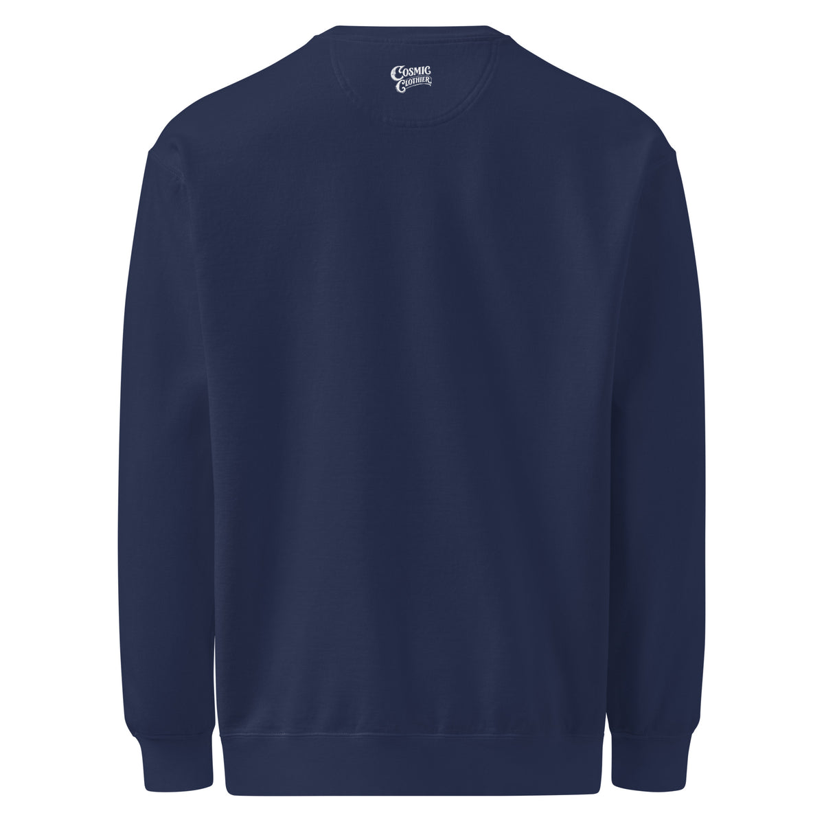 Salem Book Club — true navy garment-dyed sweatshirt, back view