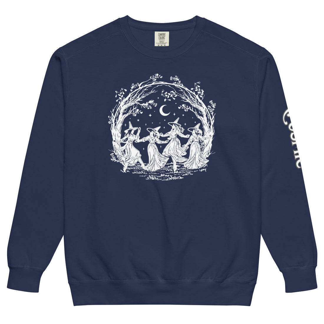 Girls Will Be Girls — true navy garment-dyed sweatshirt, front view