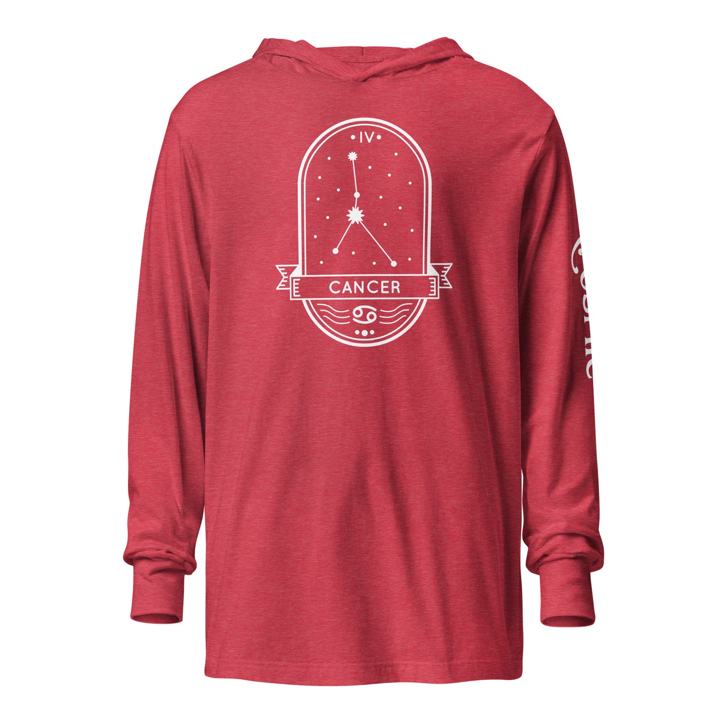 Cancer Badge Hooded long-sleeve tee