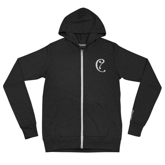 Embroidered Cosmic "C" Unisex zip hoodie