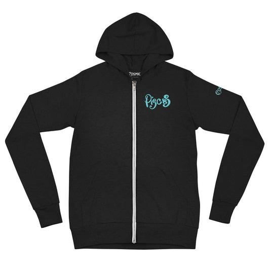 Pices Script Unisex zip hoodie