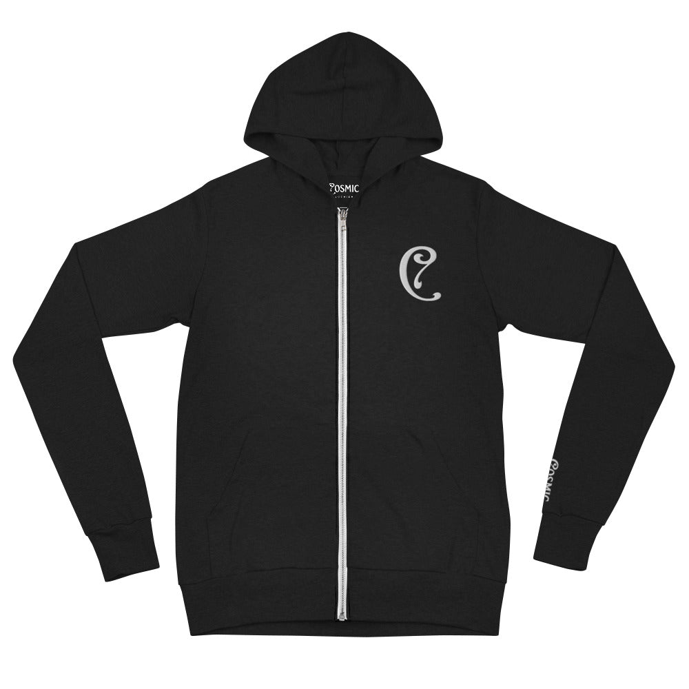 Embroidered Cosmic "C" Unisex zip hoodie