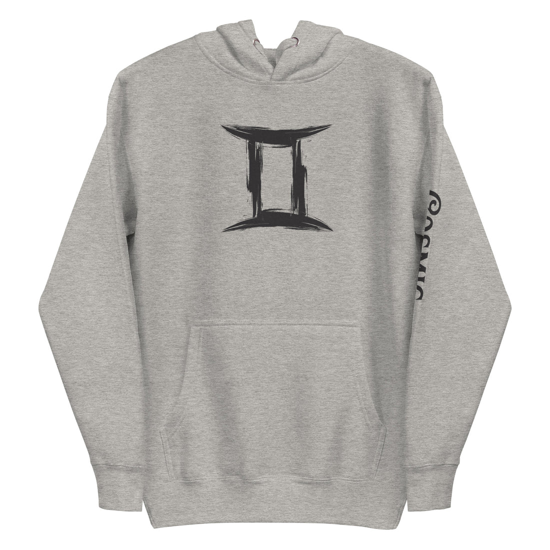 Marker Gemini — carbon grey pullover hoodie, front view