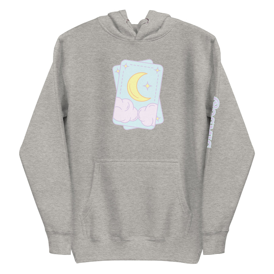 Tarot hoodie — soft pastel tarot card. Unisex graphic hoodie, a great tarot gift.
