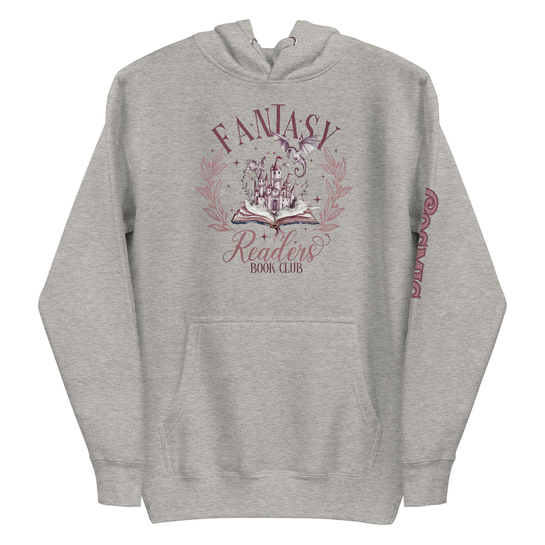 Fantasy Book Readers Club — carbon grey pullover hoodie, front view