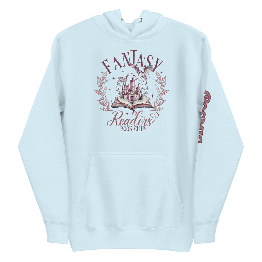 Fantasy Book Readers Club — sky blue pullover hoodie, front view
