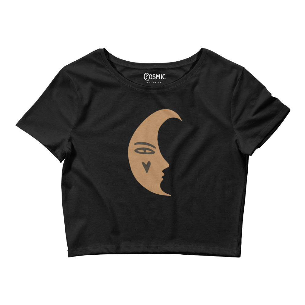 Moon Doodle Slim Fit Women’s Crop Tee