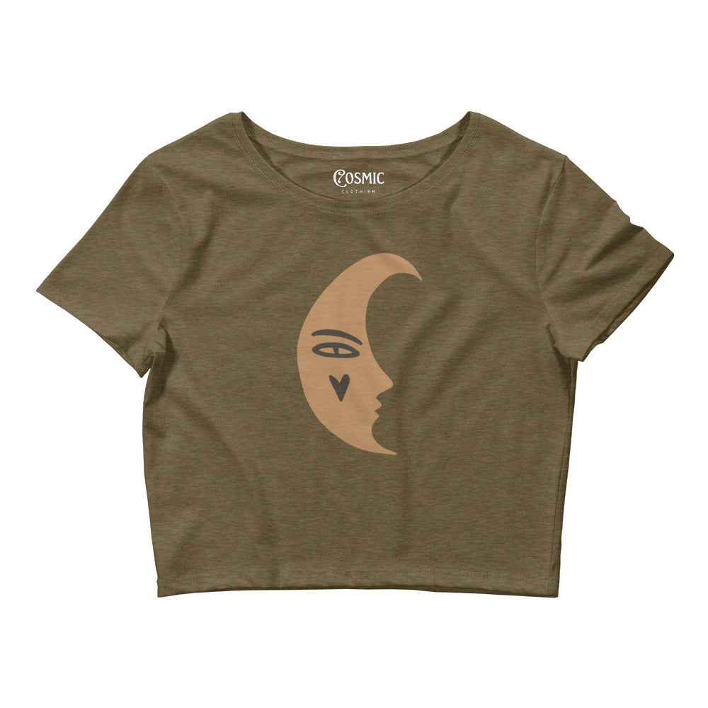 Moon Doodle Slim Fit Women’s Crop Tee