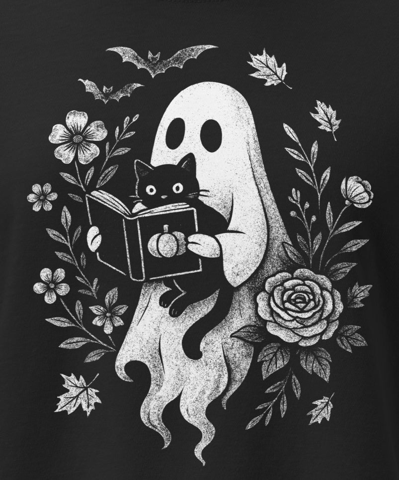Ghost and Kitty Storytime Women’s heavyweight boxy tee