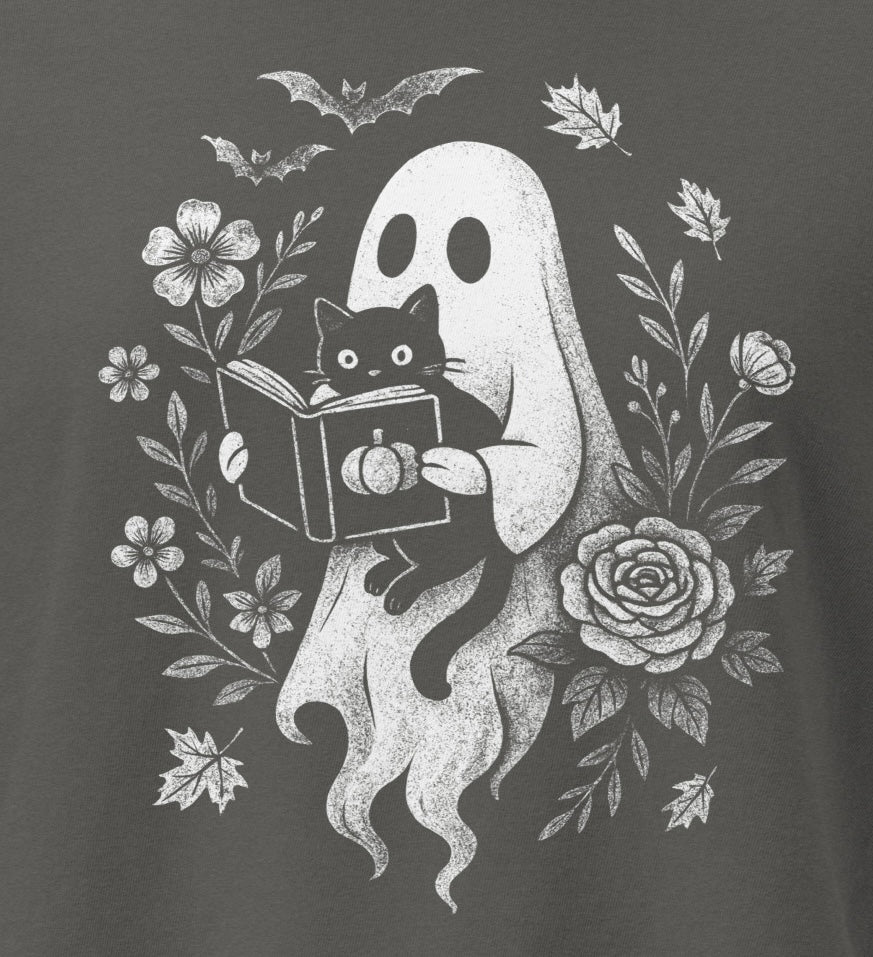 Ghost and Kitty Storytime Women’s heavyweight boxy tee
