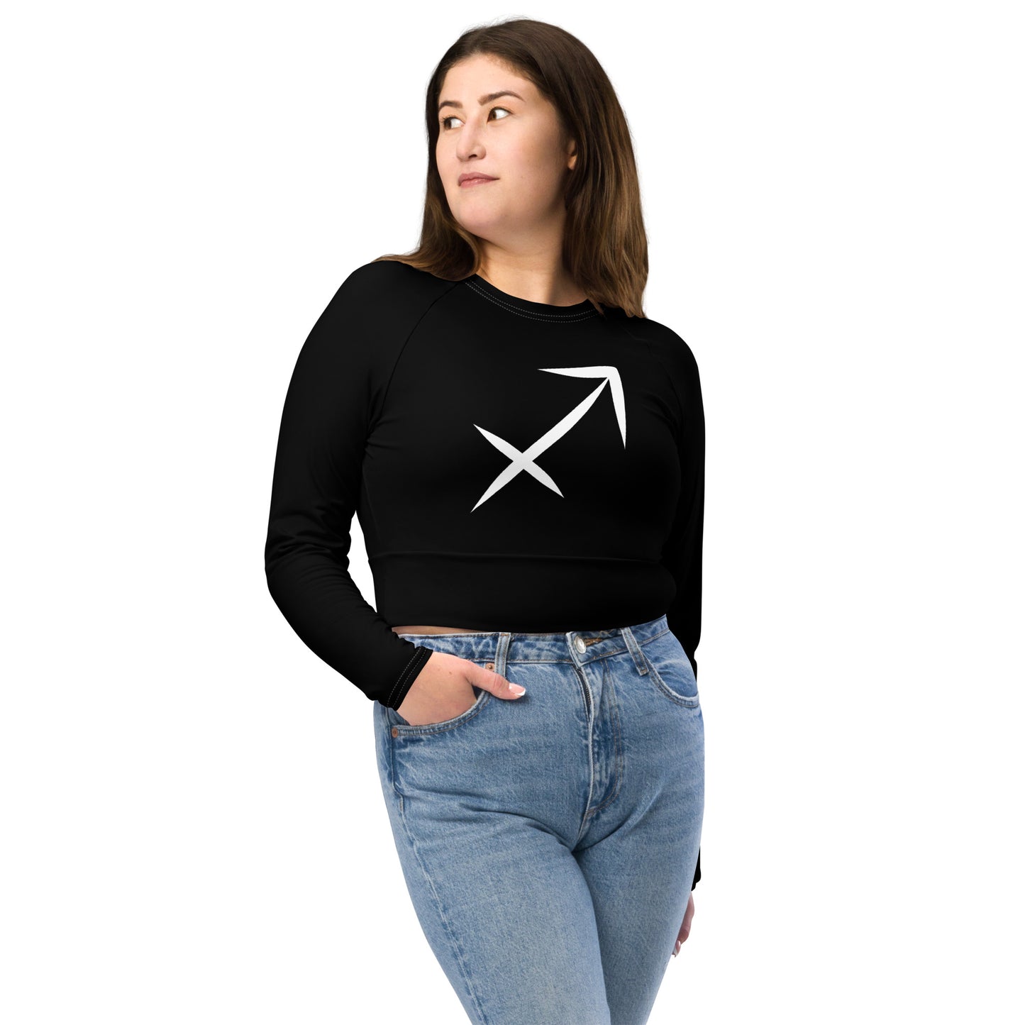 Sagittarius ♐ Recycled ♻️ long-sleeve crop top