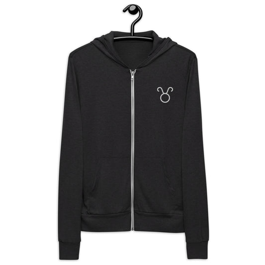 Taurus Sign Embroider Unisex zip hoodie