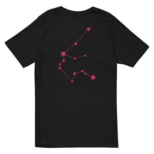 Pink Aquarius Constellation-  Short Sleeve V-Neck T-Shirt