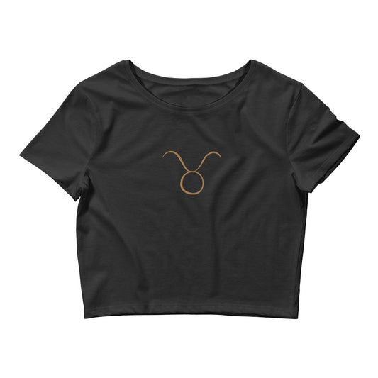 Taurus Gold Embroider Women’s Crop Tee